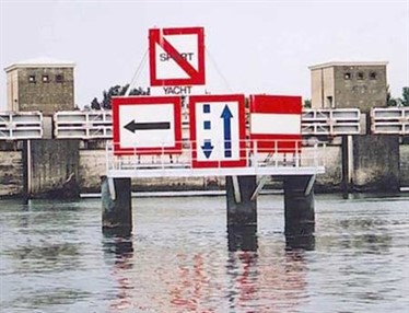 Flod og kanalsejlads skiltning